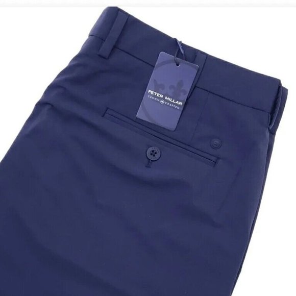 Peter Millar Crown Crafted Men's 40 Surge Navy Blue Performance Stretch Shorts